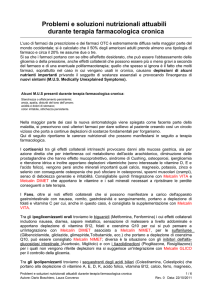 Problemi e soluzioni nutrizionali attuabili durante terapia