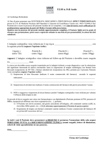 Modulo prenotazione "Scintigrafia miocardica
