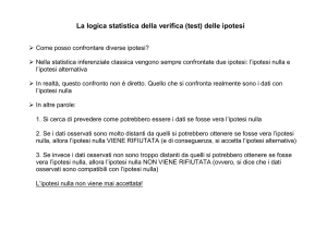 La logica statistica della verifica (test) delle ipotesi