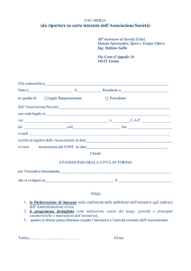 da riportare su carta intestata dell`Associazione
