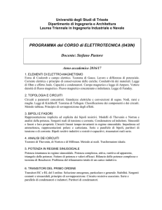 Elettrotecnica 043IN a.a. 2016/17 - Università degli Studi di Trieste