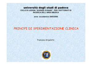 PRINCìPI DI SPERIMENTAZIONE CLINICA