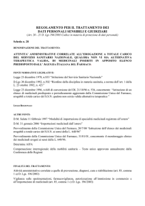 REGOLAMENTO PER IL TRATTAMENTO DEI DATI PERSONALI