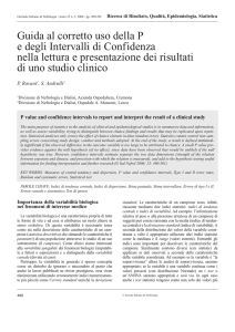 Guida al corretto uso della P e degli Intervalli di Confidenza nella