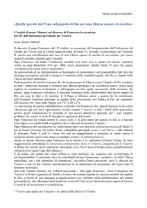 «Quelle parole del Papa sul popolo di Dio per una Chiesa capace di