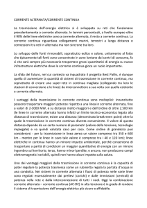 CORRENTE ALTERNATA/CORRENTE CONTINUA La trasmissione