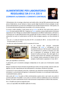 alimentatore per laboratorio regolabile da 0 va 235 v
