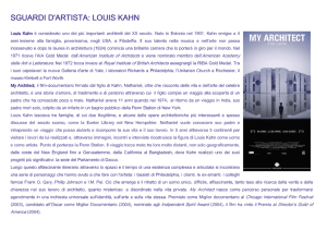 sguardi d`artista: louis kahn sguardi d`artista: louis
