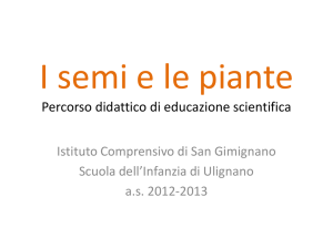 I semi e le piante Percorso didattico di educazione scientifica