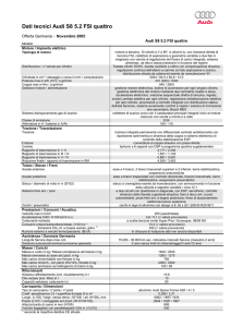 Dati tecnici Audi S8 5.2 FSI quattro