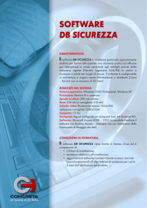 CARATTERISTICHE Il software DB SICUREZZA è un sistema