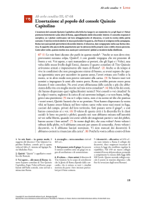 L`esortazione al popolo del console Quinzio Capitolino