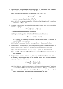 Esercizi di Meccanica Hamiltoniana