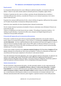 Per misurare correttamente la pressione arteriosa