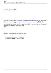 Il sistema operativo UNIX Unix risale al 1969 ad