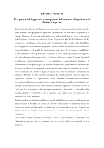 LAVORO 06/10/04 Una proposta di legge sulla partecipazione dei