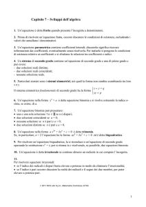 Capitolo 7 – Sviluppi dell`algebra