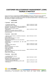 customer relationship management (crm) teoria e pratica