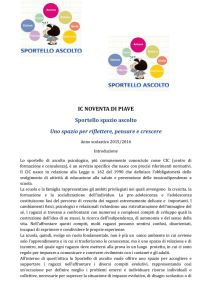 IC NOVENTA DI PIAVE Sportello spazio ascolto Uno spazio per