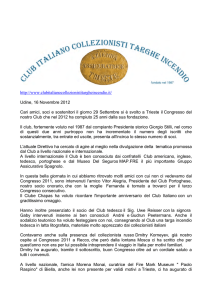 CTI NEWS N.22 DEL 16.11.2012 - Club Italiano Collezionisti Targhe