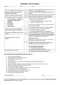 ANAMNESI PRE VACCINALE