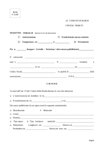 Modulo pubblicità associazioni