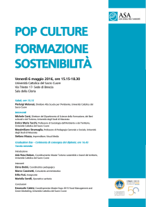 pop culture formazione sostenibilità