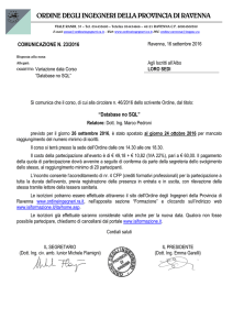 Comunicazione mail n. 23-2016 - Ordine degli Ingegneri di Ravenna