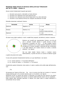 Riepilogo della lezione di Scienze della prof.ssa Tettamanti del 18