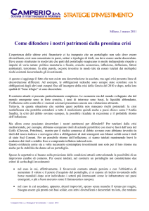 Come difendere i nostri patrimoni dalla prossima crisi