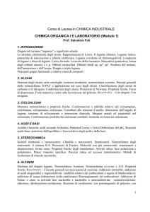 Corso di Laurea in CHIMICA INDUSTRIALE CHIMICA ORGANICA