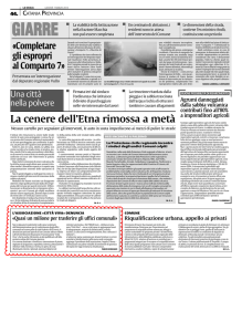 La cenere dell`Etna rimossa a metà