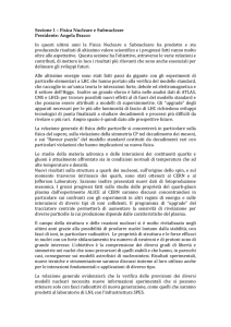 Sezione 1 – Fisica Nucleare e Subnucleare Presidente: Angela