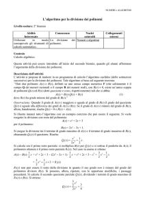 L`algoritmo per la divisione dei polinomi