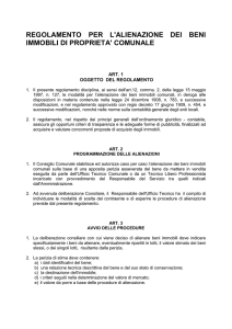 regolamento per l`alienazione dei beni immobili di proprieta` comunale
