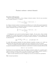 Frazioni continue e sistemi dinamici