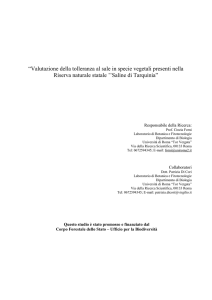 “Valutazione della tolleranza al sale in specie vegetali presenti nella