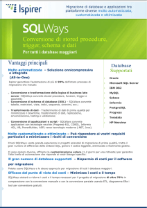 Conversione di stored procedure, trigger, schema e dati