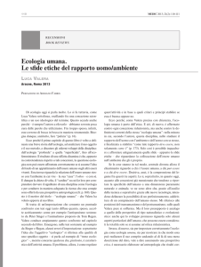 Ecologia umana. Le sfide etiche del rapporto uomo/ambiente