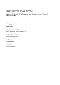 Argomenti richiesti di Scienze nel test di ingresso per i corsi di
