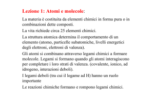 Lezione 1: Atomi e molecole