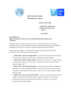 AZIENDA SANITARIA DI FIRENZE DIPARTIMENTO DEL FARMACO