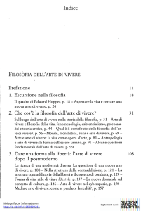 Indice FILOSOFIA DELL`ARTE DI VIVERE