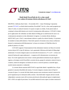 Diodi ideali PowerPath da 4A e a due canali con caduta di tensione
