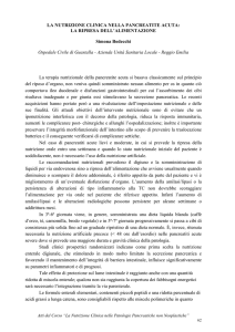 LA NUTRIZIONE CLINICA NELLA PANCREATITE ACUTA