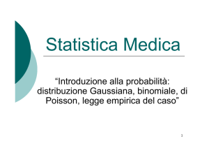 “Introduzione alla probabilità: distribuzione Gaussiana, binomiale, di
