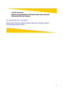1 Analisi spaziale Approccio geostatistico all`analisi delle