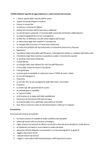 STORIA-Obiettivi specifici di apprendimento e nuclei tematici del