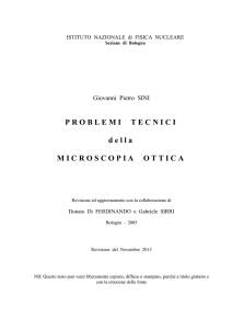 PROBLEMI TECNICI della MICROSCOPIA OTTICA