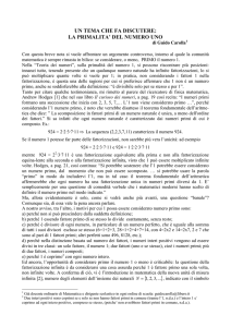 un tema che fa discutere: la primalita` del